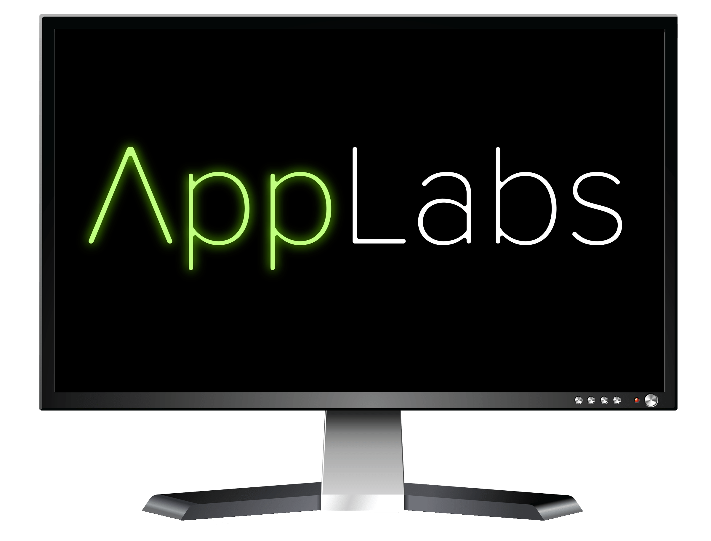 The Application Management solutions AppLabs logo in a computer monitor